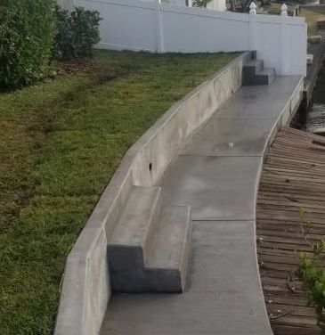 Joe's Seawall retaining wall after