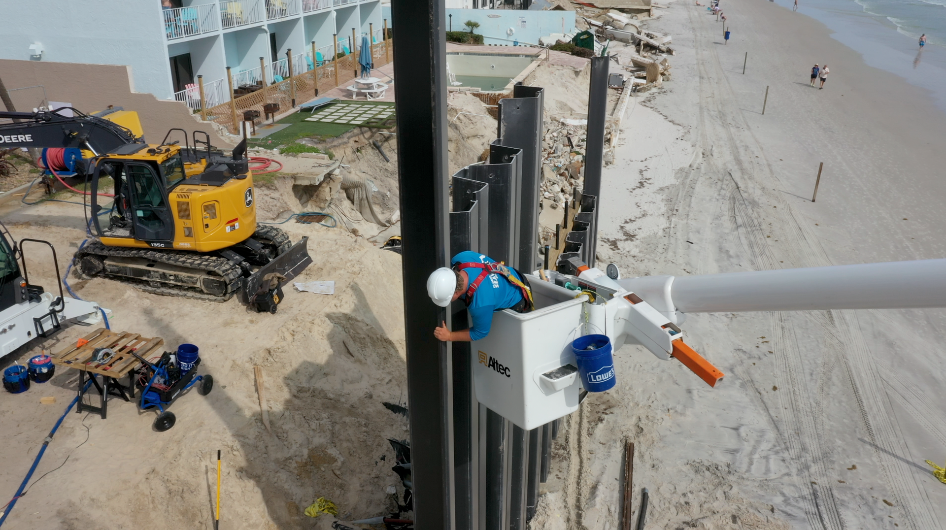 Seawall construction