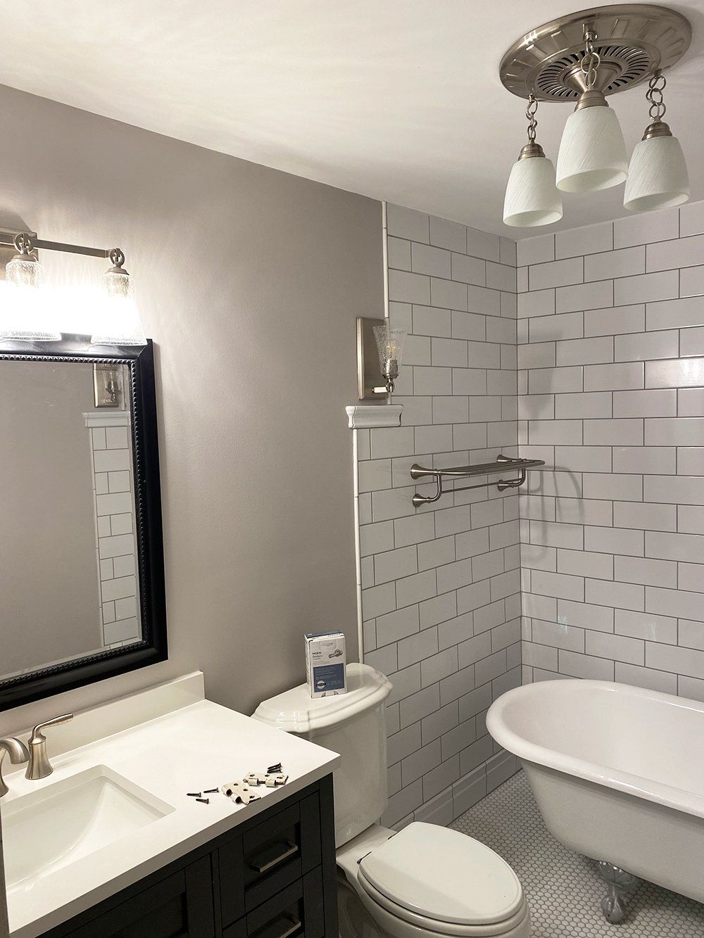 White tile bathroom