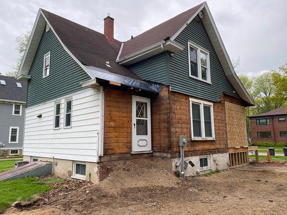 Old siding removed to prepare for the new siding