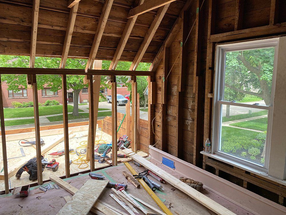 Home remodeling with new porch installation
