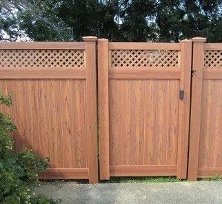 Wood fence on a garden