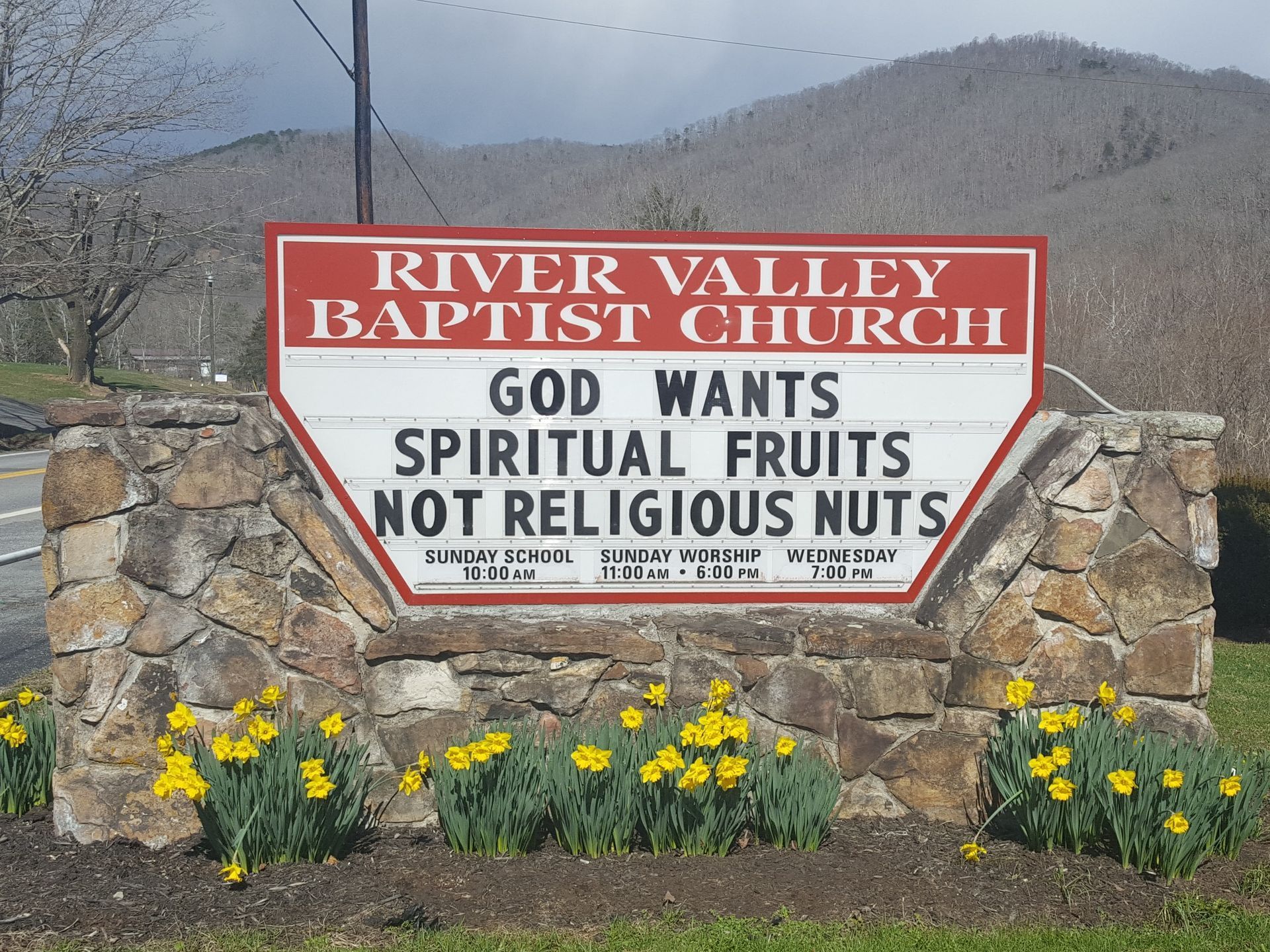 River Valley Baptist Church signage