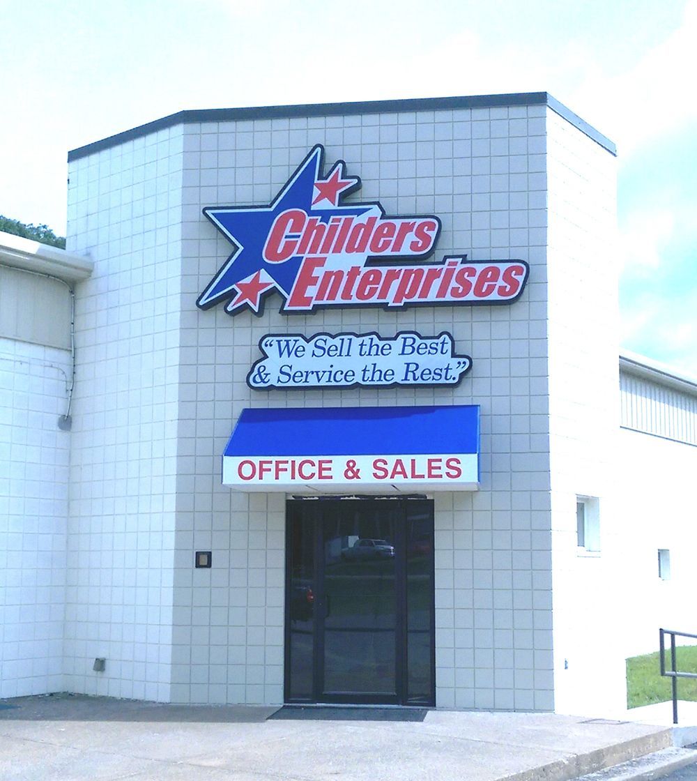 A building with the words Childers Enterprises on it