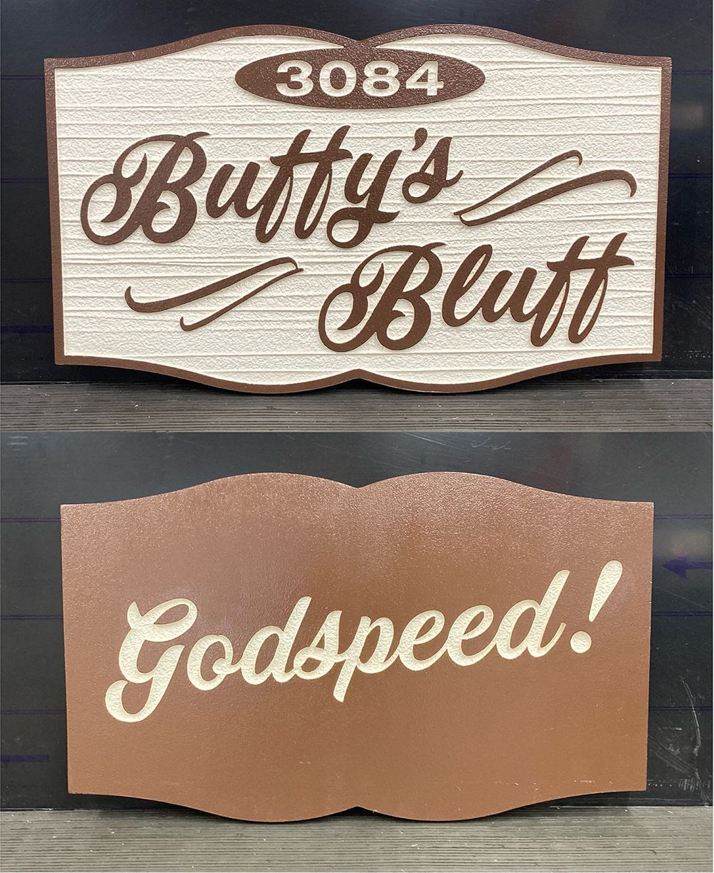 Buffy's Bluff and Godspeed sign