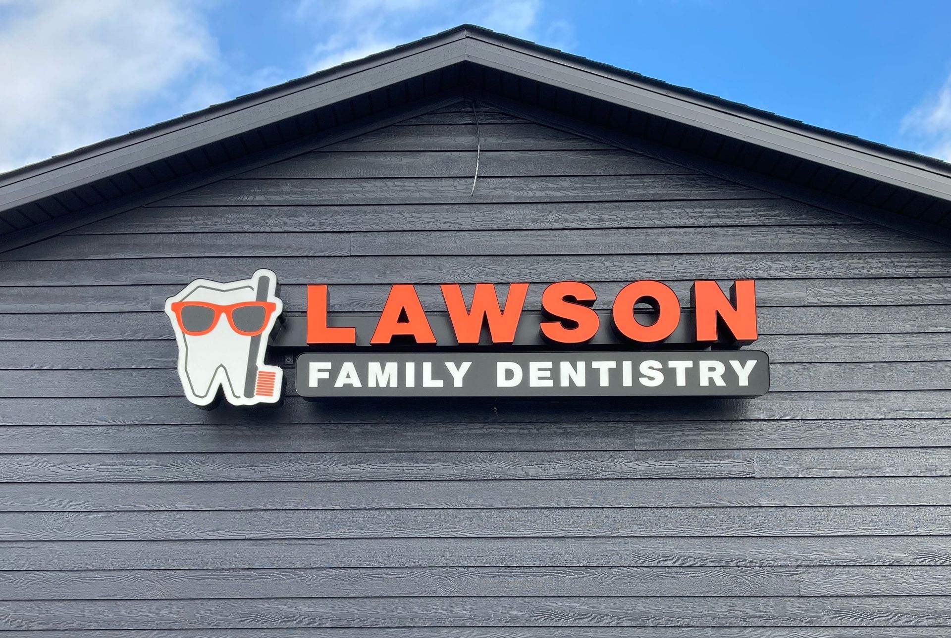 Lawson Family Dentistry channel letter sign 