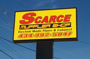 Scarce Muffler Shop sign
