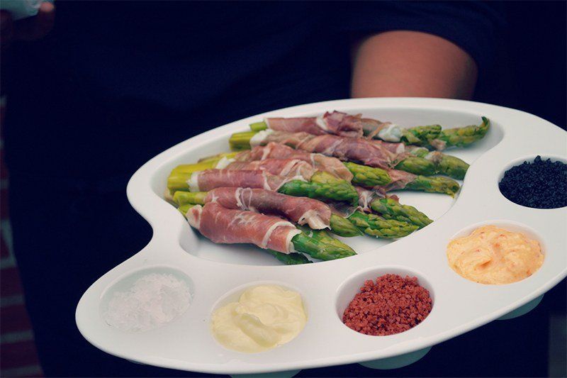 Asparagus wrap in bacon