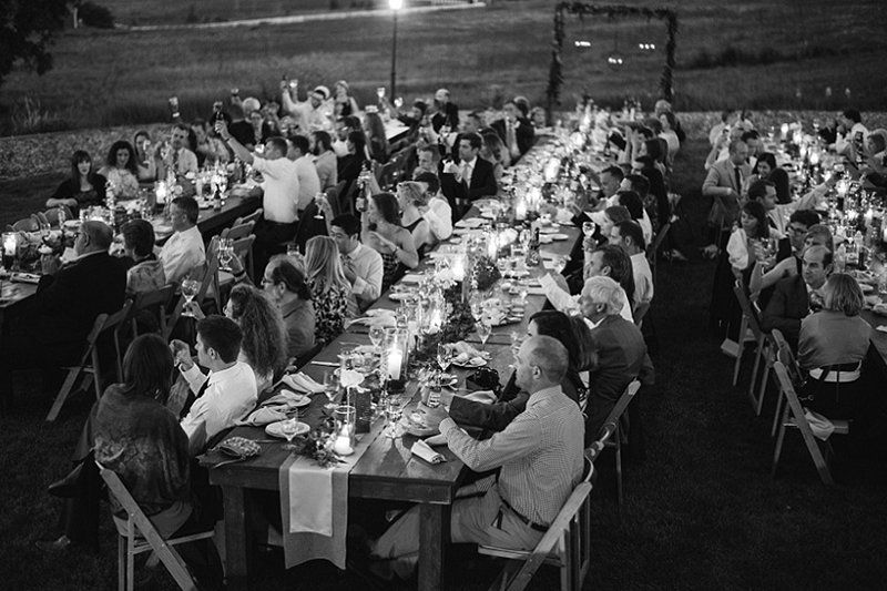 Outdoor wedding reception