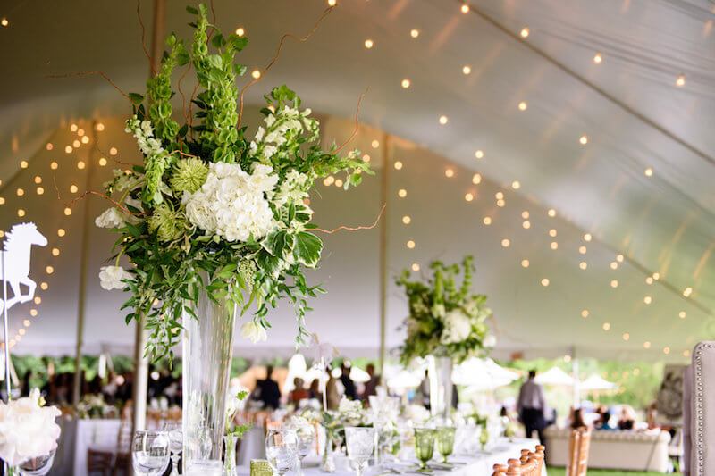 Wedding reception in tent