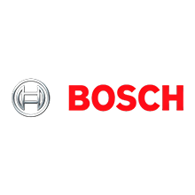 The Bosch logo featuring a stylized metallic gear icon to the left of the brand name in red sans-serif text.