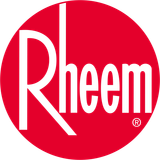 A red circle with the word rheem on it