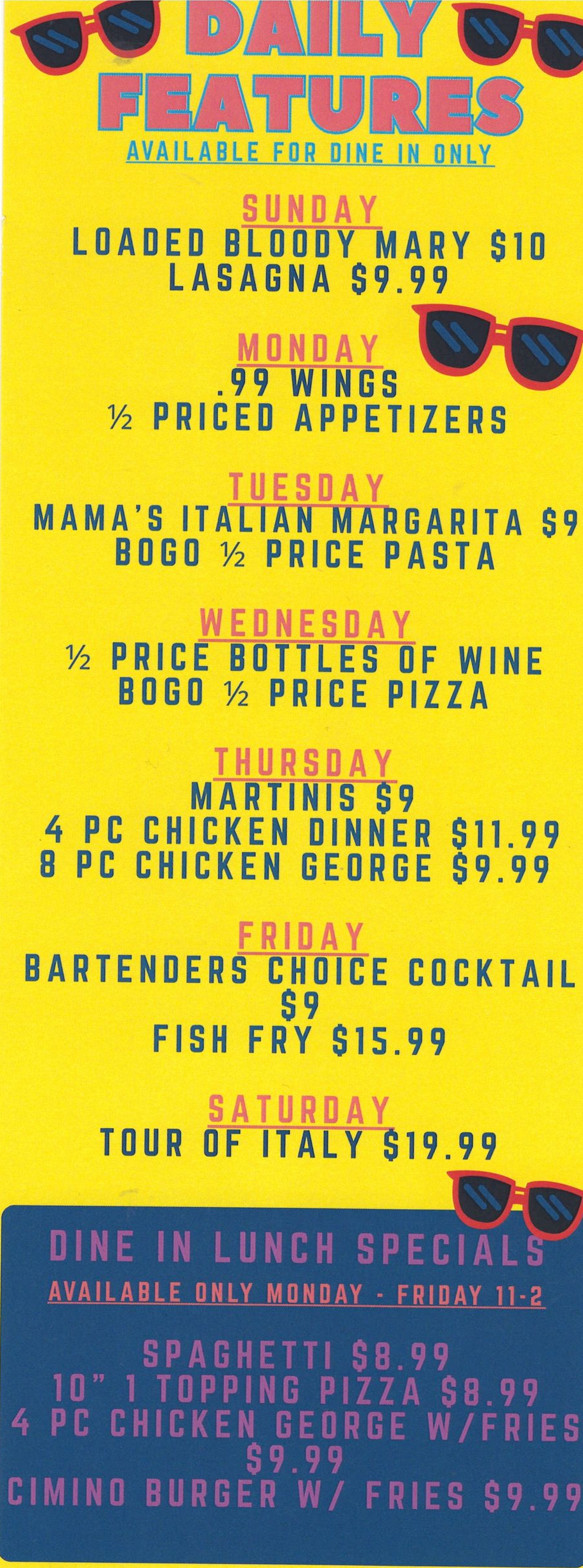 Mother's Day Menu