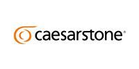 Caesarstone logo with orange swirl icon and black text on a white background