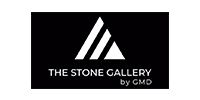 Logo for The Stone Gallery by GMD on a black background with white geometric mark and text