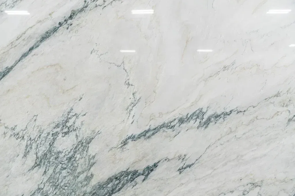 White marble surface with subtle gray veining