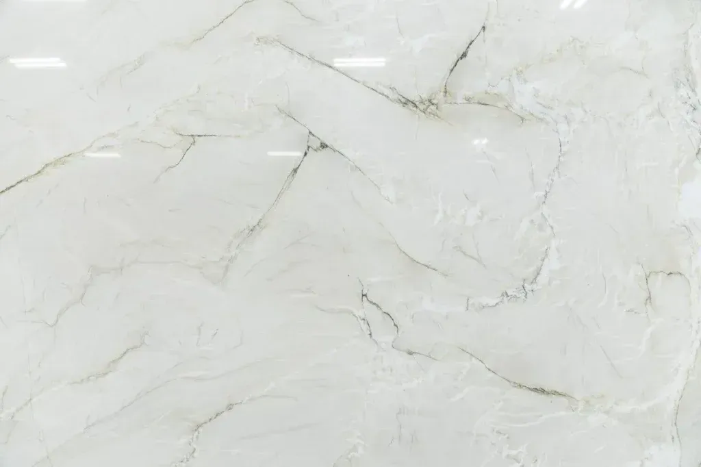 White marble surface with subtle gray veining
