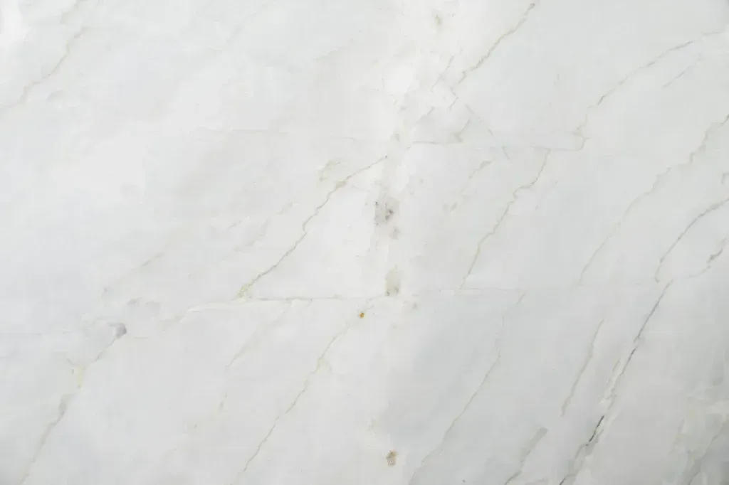 White marble surface with subtle gray veining