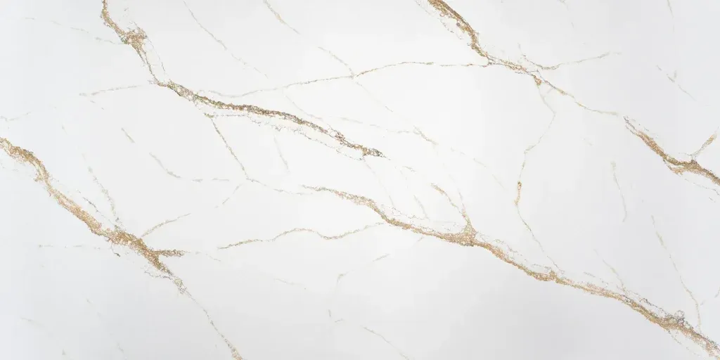 White marble surface with gold veining pattern