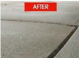 Concrete surface with filled-in crack. Red 