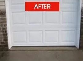 White garage door, 