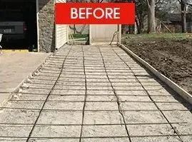 Concrete driveway with rebar grid prepared for pouring.