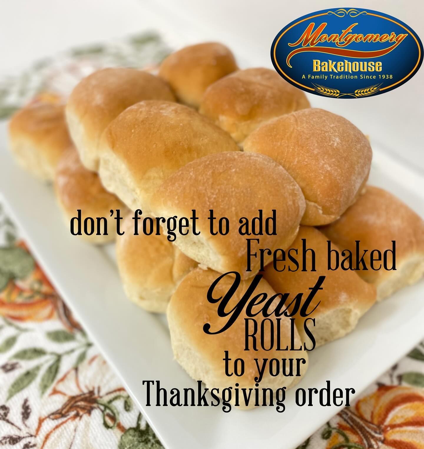 Plate of fresh baked yeast rolls.