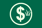 dollar sign with grass icon