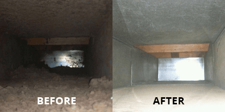 Before and After Air Duct Cleaning