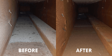 Before and After Air Duct Cleaning