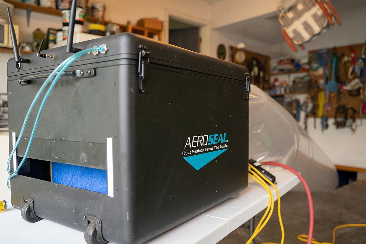 Aeroseal layflat to crawlspace system