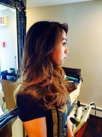 salon customer with new hair style