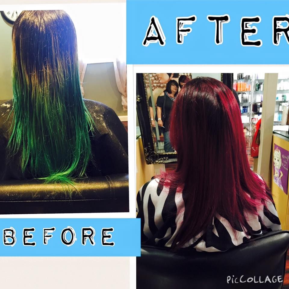 before after hair color