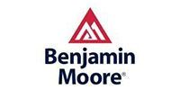 Benjamin Moore logo with red triangular icon and black text on white background