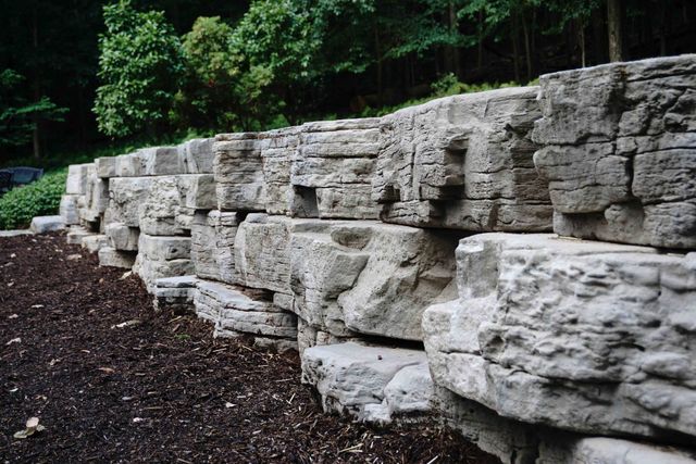 Faux Stone Retaining Wall