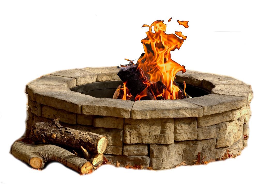 Rustic Nicolock Belvedere wood-burning firepit kit for sale in Lebanon PA.