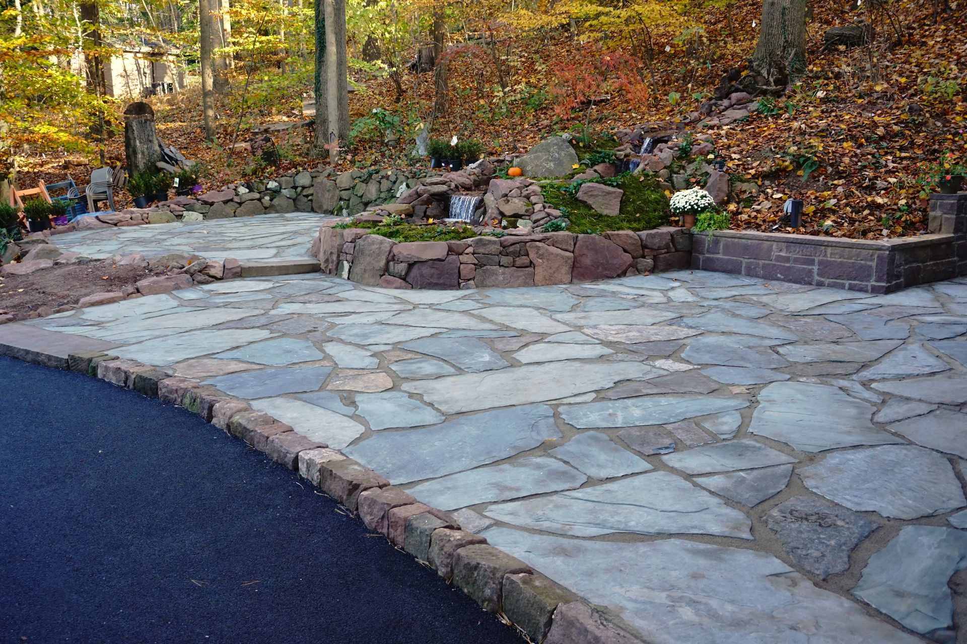 Natural Flagstone for walkways and patios for Sale Near Me. Pavers & Wall Blocks delivered to Lebanon, Annville, Palmyra, & Cornwall.