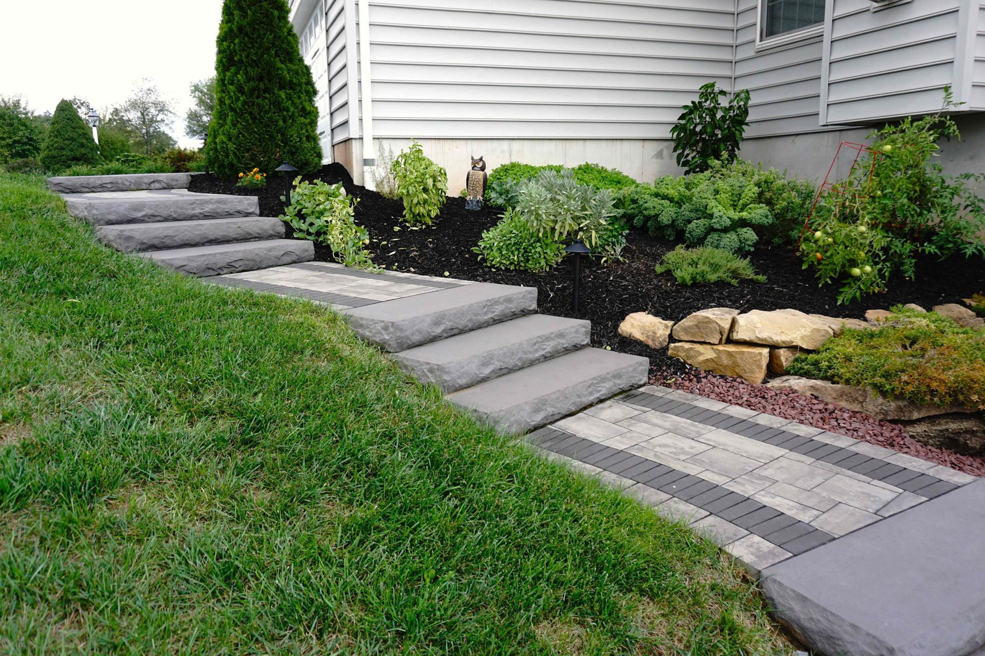 Nicolock Rockface Steps for Sale Near Me. Pavers & Wall Blocks delivered to Lebanon, Annville, Palmyra, & Cornwall.