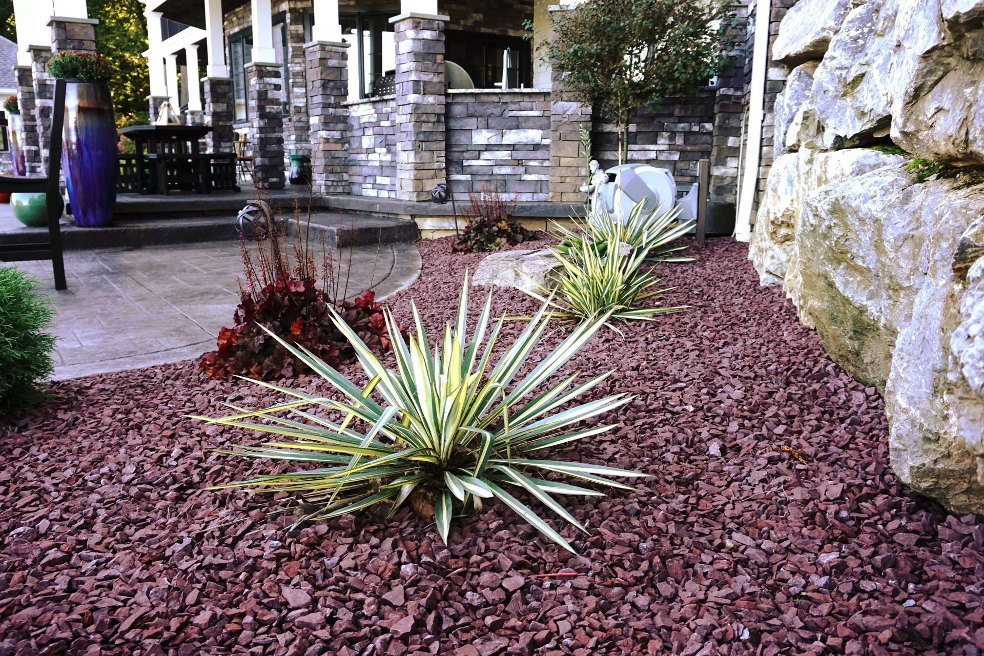 Bulk 3/4 Rustic Red Decorative Stone for sale near me. We deliver landscape stone to Lebanon, Annville, Palmyra, & Cornwall.