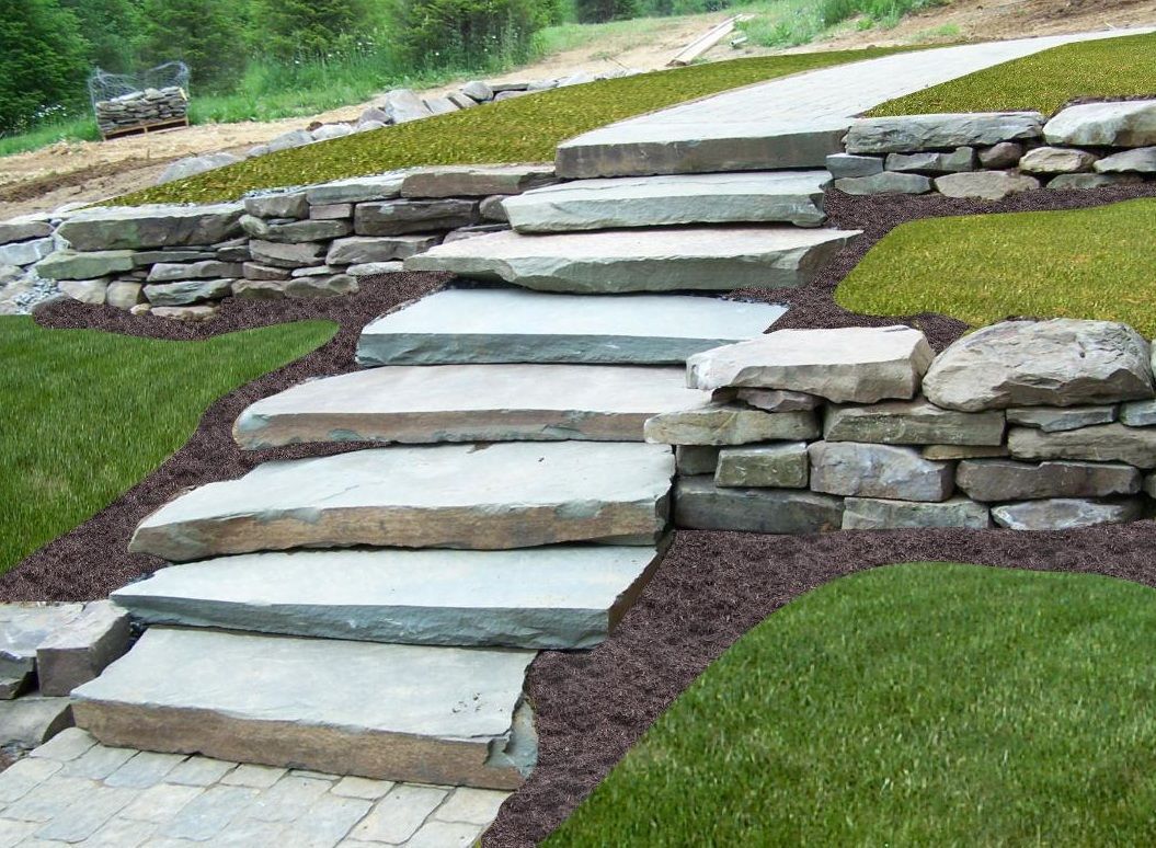 Natural Fieldstone Steps for Sale Near Me. Pavers & Wall Blocks delivered to Lebanon, Annville, Palmyra, & Cornwall.