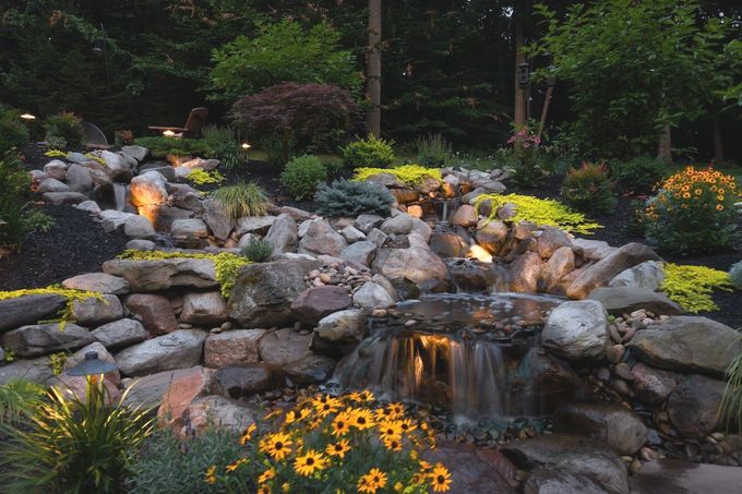 waterfall cascading over rocks