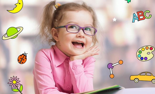A little girl wearing beautiful eye glasses