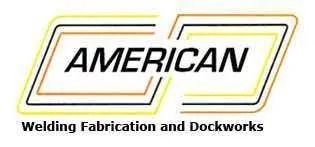 The logo for american welding fabrication and dockworks.