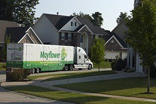 Moving truck on residential place