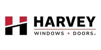 Harvey Windows + Doors logo: Red and black 