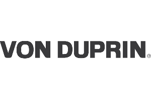 Von Duprin logo in gray, sans-serif font.