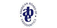 Logo for the American Board of Endodontics featuring blue stylized 