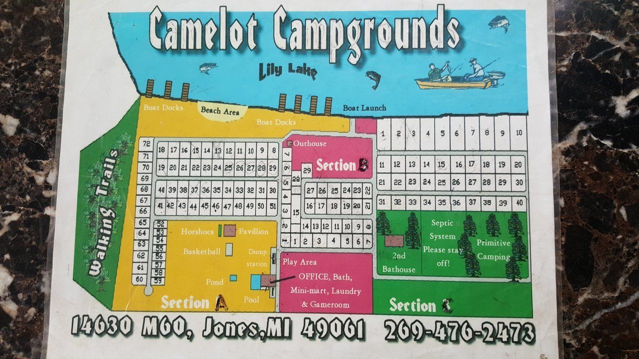 Camelot Campground map