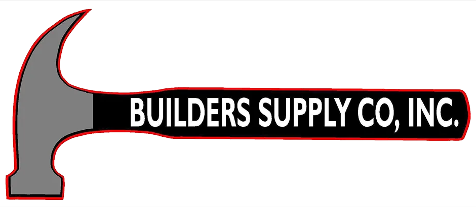 Logo for Builders Supply Co., Inc. features a grey hammer with black handle and company name.