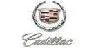 Cadillac logo: emblem with wreath, crest with red, black, and white colors, and the word
